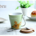 FDA,LFGB,SG Certification,popular customized colored ceramic mug with spoon